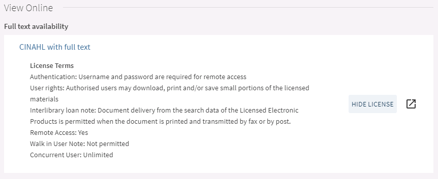 Library Search Records Licence Terms - Expanded Image